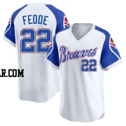 Erick Fedde Men's Atlanta Braves White Limited Throwback Cooperstown Collection Jersey