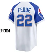 Erick Fedde Men's Atlanta Braves White Limited Throwback Cooperstown Collection Jersey