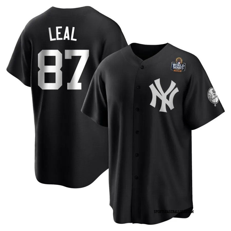 Erick Leal Men's New York Yankees Black/White Replica 2024 World Series Jersey