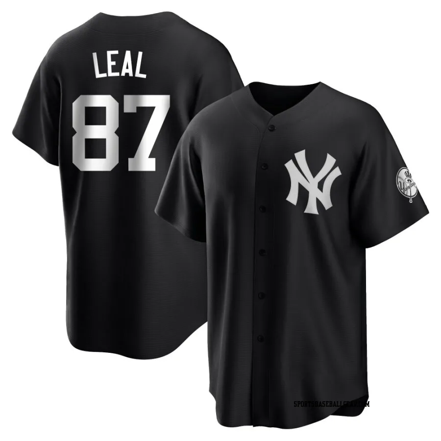 Erick Leal Men's New York Yankees Black/White Replica Jersey