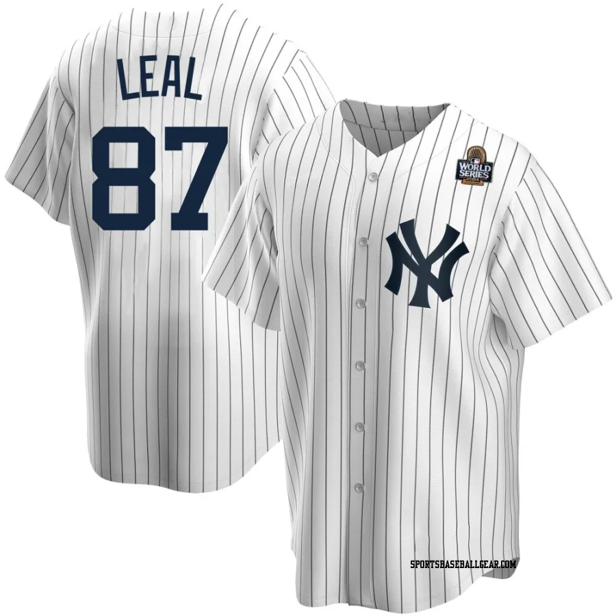 Erick Leal Men's New York Yankees White Replica Home 2024 World Series Jersey