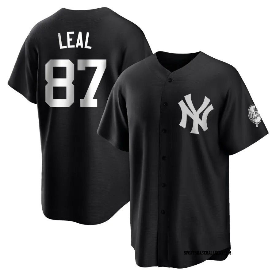 Erick Leal Youth New York Yankees Black/White Replica Jersey