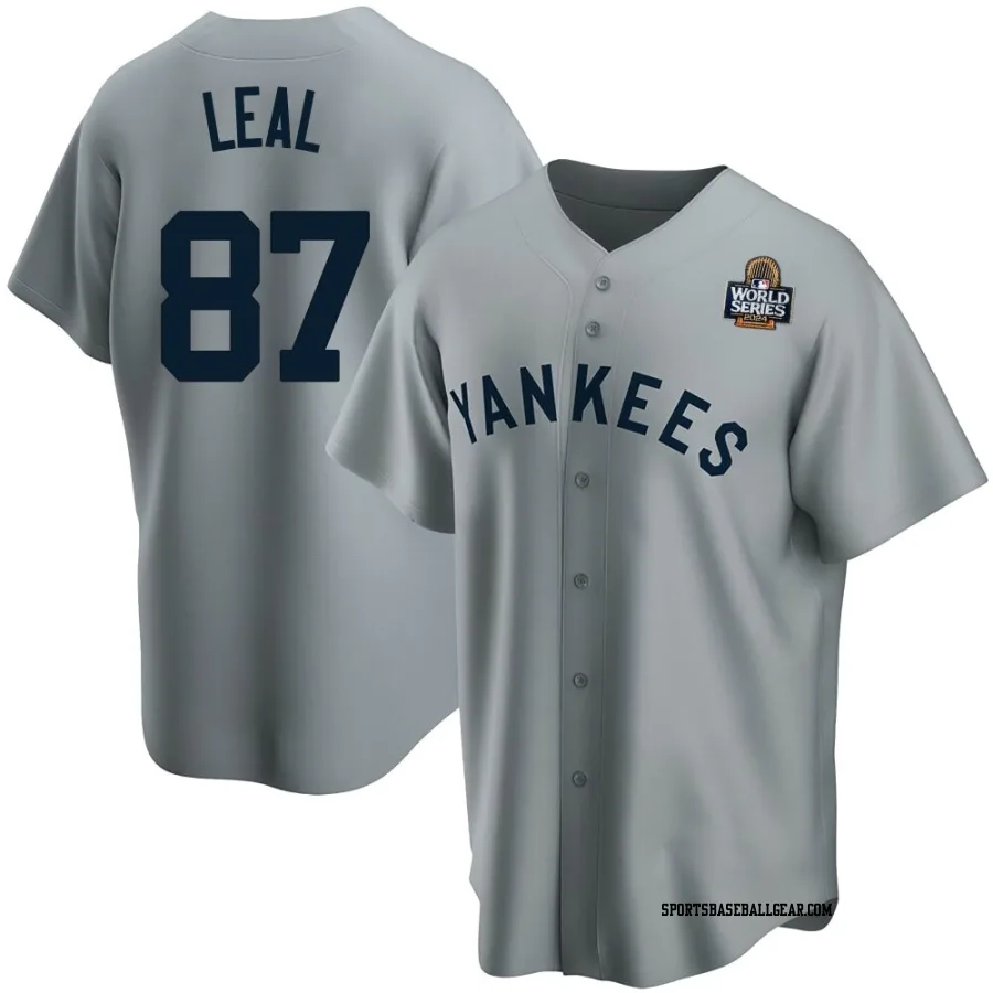Erick Leal Youth New York Yankees Gray Replica Road Cooperstown Collection 2024 World Series Jersey