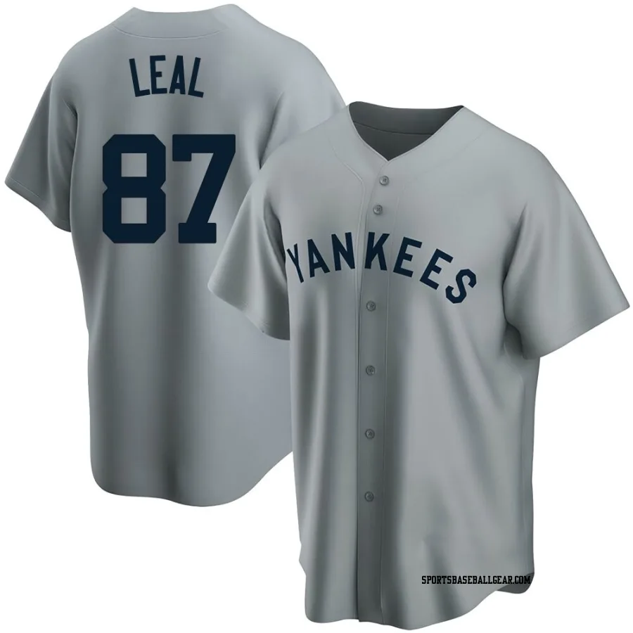 Erick Leal Youth New York Yankees Gray Replica Road Cooperstown Collection Jersey