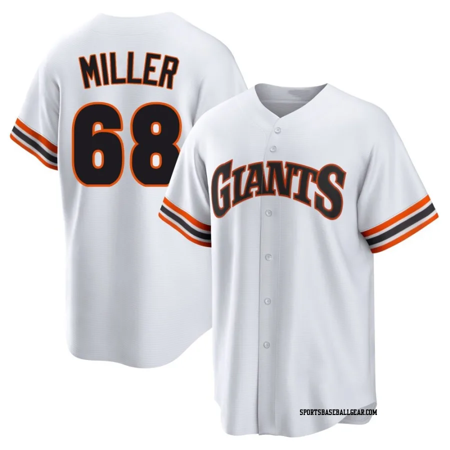 Erik Miller Youth San Francisco Giants White Limited Throwback Cooperstown Collection Jersey