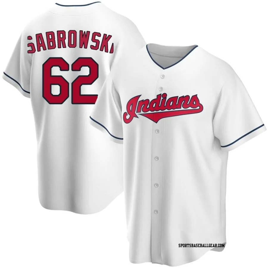 Erik Sabrowski Youth Cleveland Guardians White Replica Home Jersey