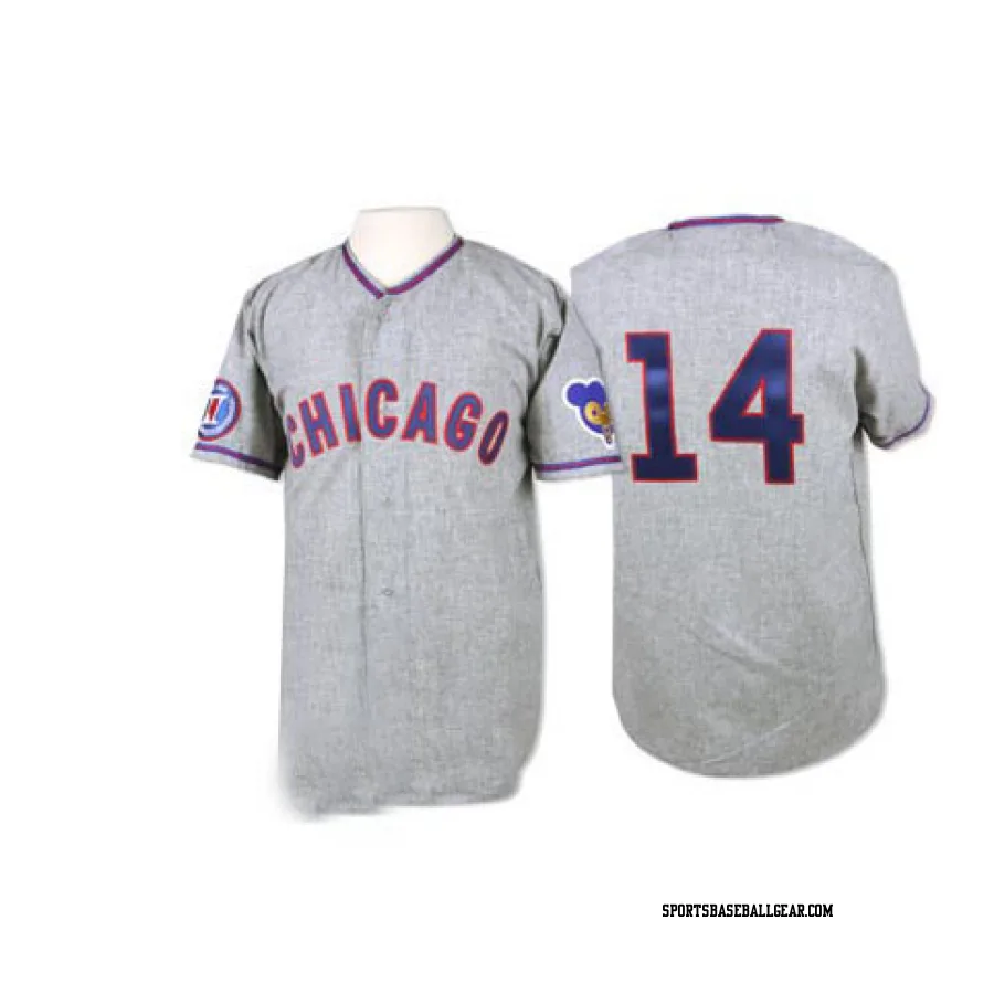 Ernie Banks Men's Chicago Cubs Grey Authentic 1968 Throwback Jersey