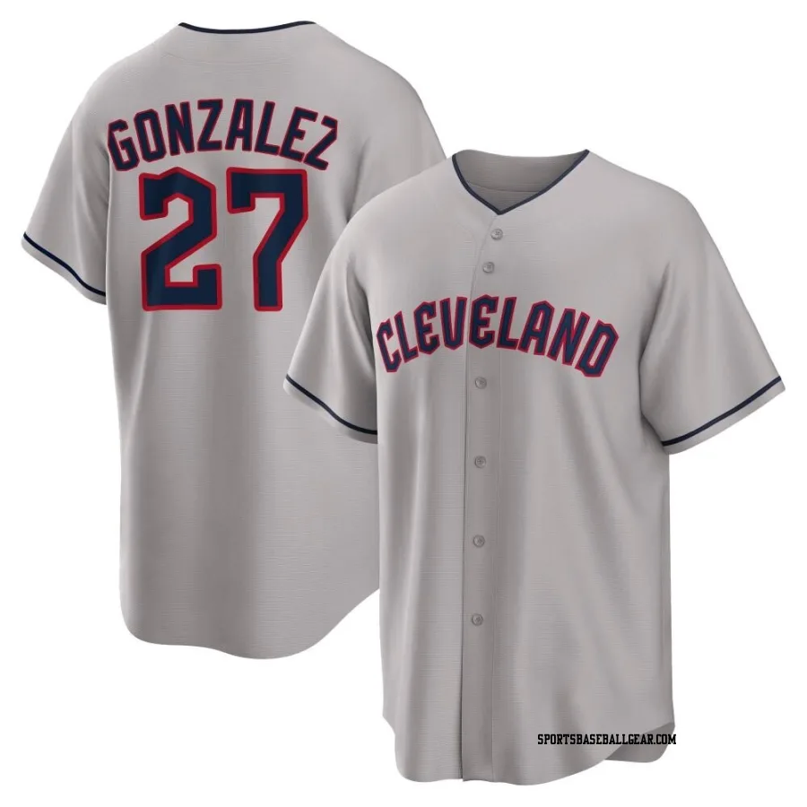 Esteban Gonzalez Men's Cleveland Guardians Gray Replica Road Jersey