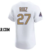 Esteury Ruiz Men's Los Angeles Dodgers Gold Elite White 2025 Collection Jersey