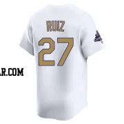 Esteury Ruiz Men's Los Angeles Dodgers Gold Limited White 2025 Collection Jersey
