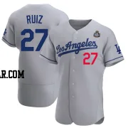 Esteury Ruiz Men's Los Angeles Dodgers Gray Authentic Away Official 2024 World Series Jersey