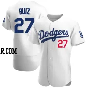Esteury Ruiz Men's Los Angeles Dodgers White Authentic Home Jersey