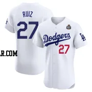 Esteury Ruiz Men's Los Angeles Dodgers White Elite Home 2024 World Series Jersey