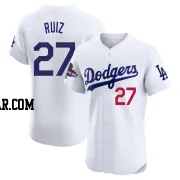 Esteury Ruiz Men's Los Angeles Dodgers White Elite Home World Series Champions Jersey