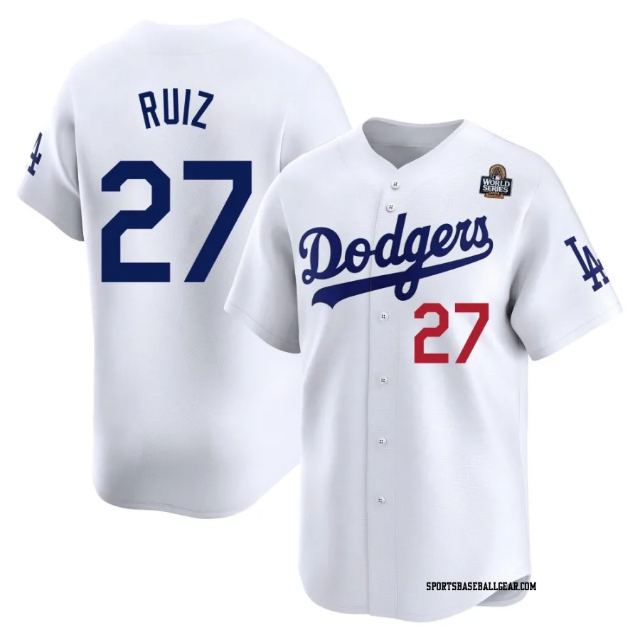 Esteury Ruiz Men's Los Angeles Dodgers White Limited Home 2024 World Series Jersey