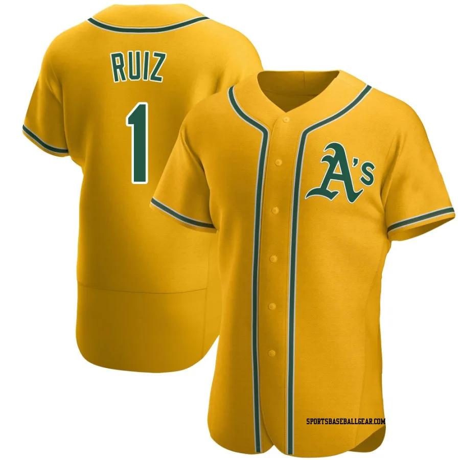 Esteury Ruiz Men's Oakland Athletics Gold Authentic Alternate Jersey