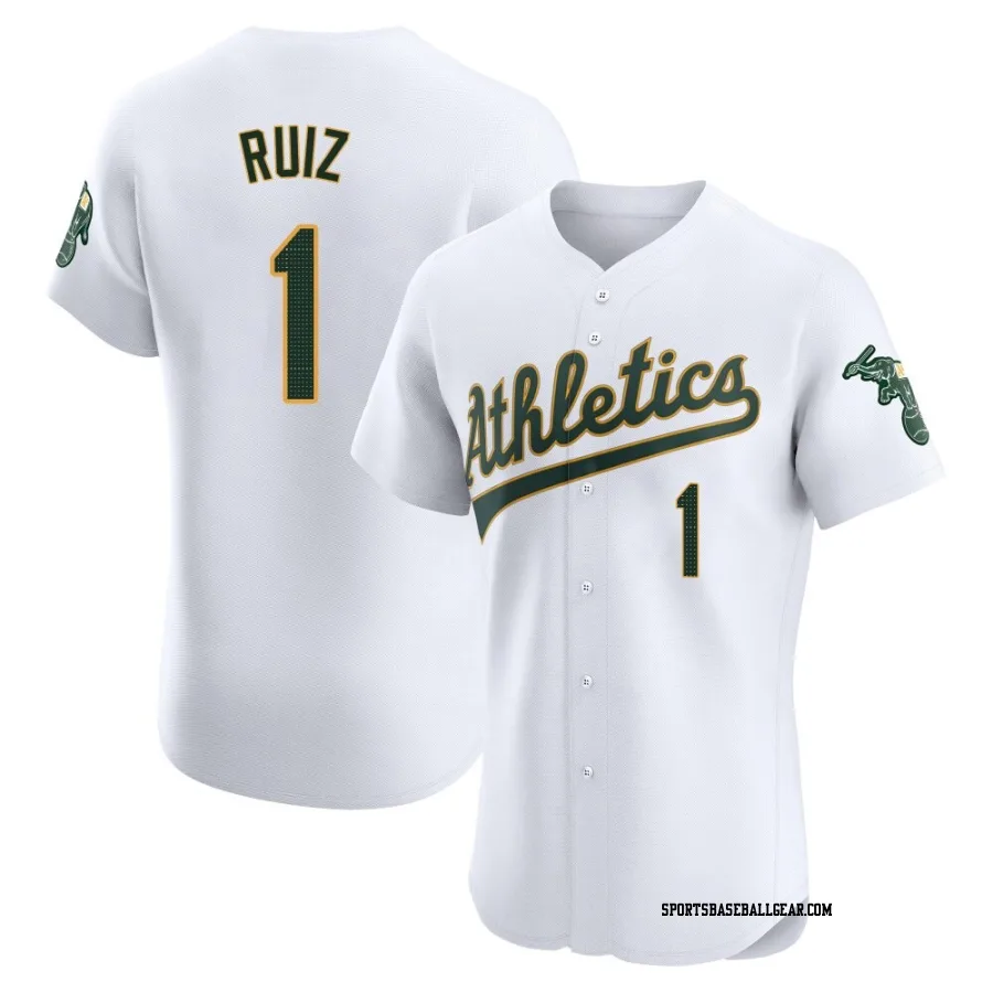 Esteury Ruiz Men's Oakland Athletics White Elite Home Jersey