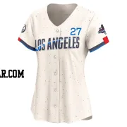 Esteury Ruiz Women's Los Angeles Dodgers Cream Limited 2024 City Connect World Series Champions Jersey
