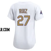 Esteury Ruiz Women's Los Angeles Dodgers Gold Limited White 2025 Collection Jersey