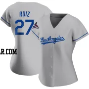 Esteury Ruiz Women's Los Angeles Dodgers Gray Authentic Road 2024 World Series Champions Jersey