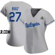 Esteury Ruiz Women's Los Angeles Dodgers Gray Authentic Road 2024 World Series Jersey