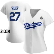 Esteury Ruiz Women's Los Angeles Dodgers White Authentic Home 2024 World Series Jersey