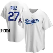 Esteury Ruiz Youth Los Angeles Dodgers White Replica Home 2024 World Series Champions Jersey