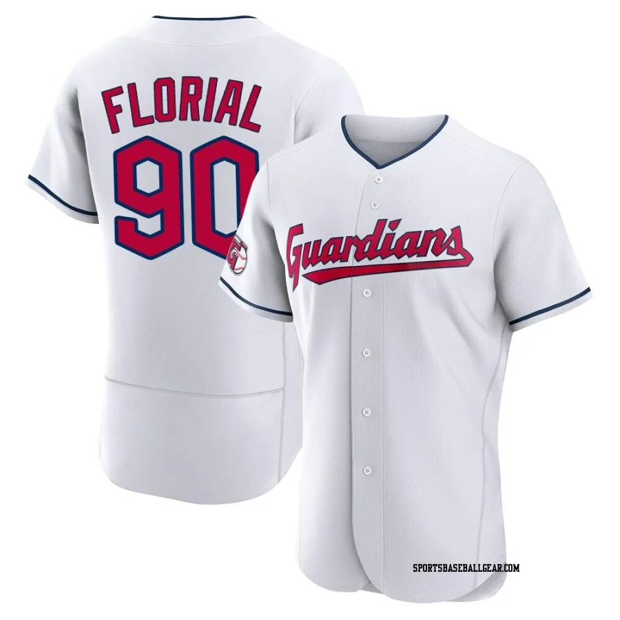 Estevan Florial Men's Cleveland Guardians White Authentic Home Jersey
