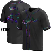 Ethan Small Men's Milwaukee Brewers Black Holographic Replica Alternate Jersey