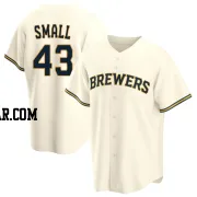Ethan Small Men's Milwaukee Brewers Cream Replica Home Jersey