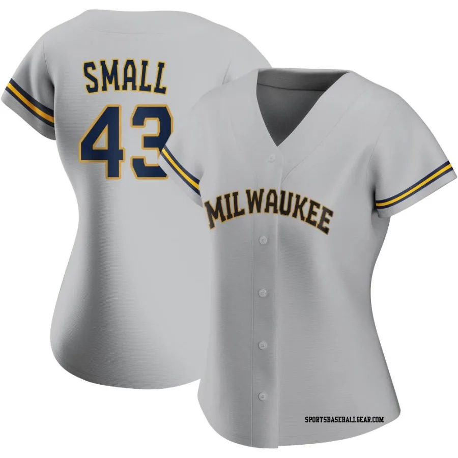 Ethan Small Women's Milwaukee Brewers Gray Replica Road Jersey