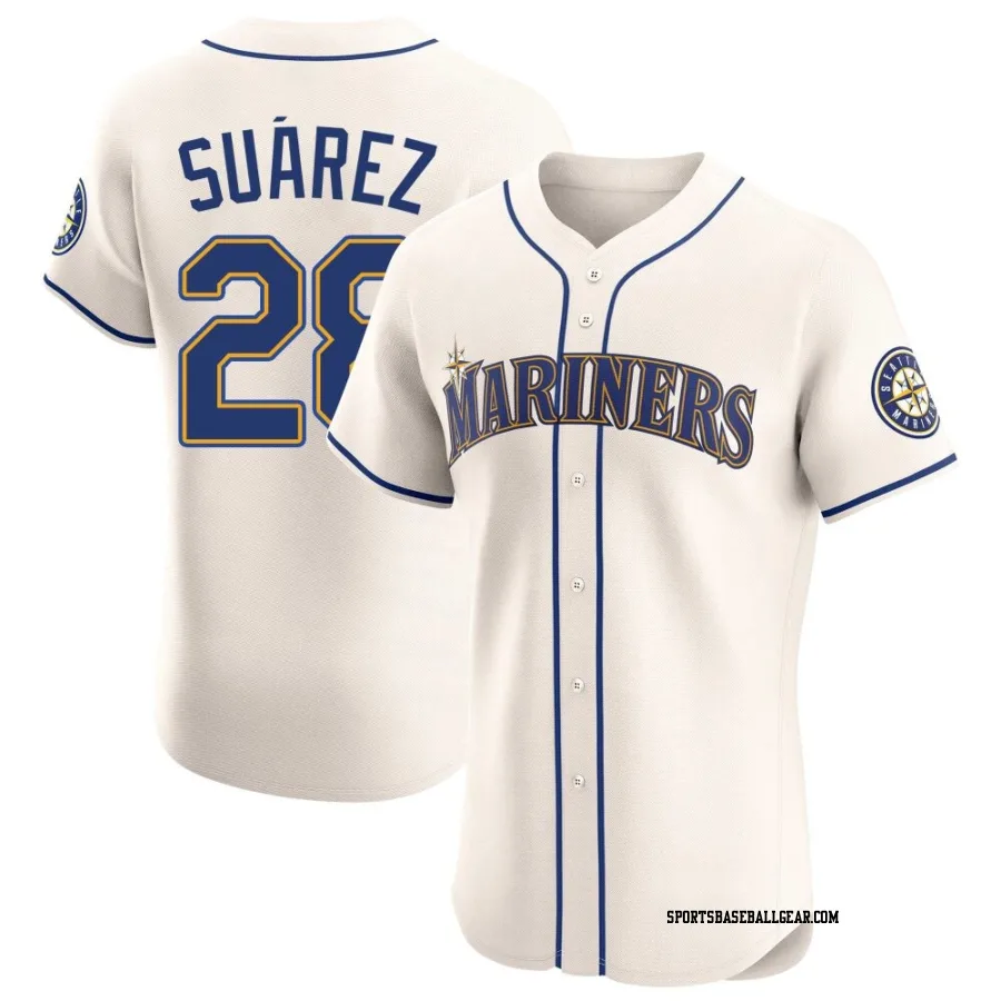 Eugenio Suarez Men's Seattle Mariners Cream Elite Alternate Jersey
