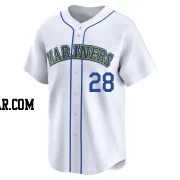 Eugenio Suarez Men's Seattle Mariners White Limited Throwback Cooperstown Collection Jersey