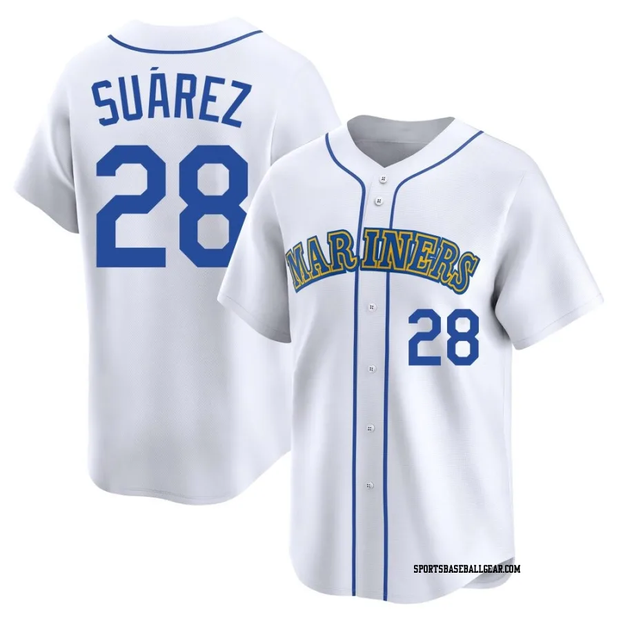 Eugenio Suarez Youth Seattle Mariners White Limited Throwback Cooperstown Collection Jersey