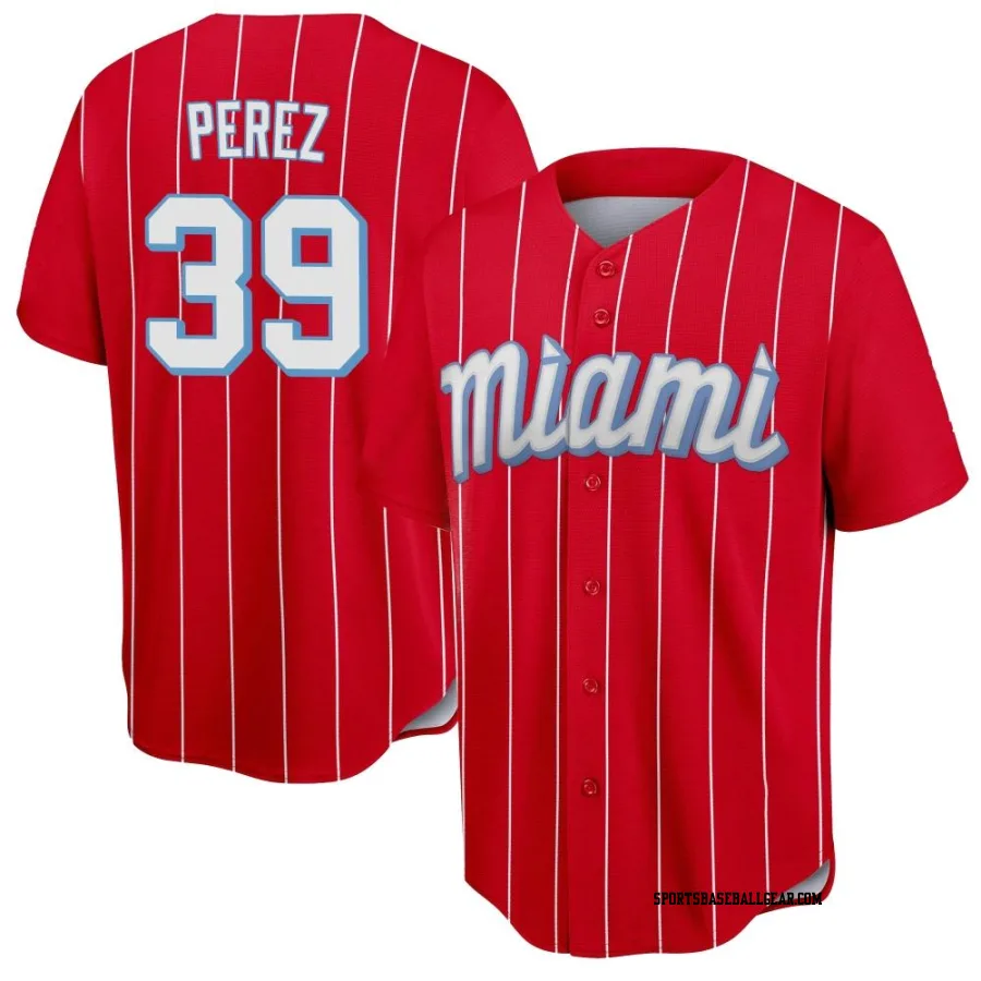 Eury Perez Men's Miami Marlins Red Replica 2021 City Connect Jersey