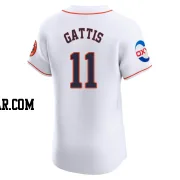 Evan Gattis Men's Houston Astros White Elite Home Patch Jersey