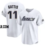 Evan Gattis Men's Houston Astros White Limited Throwback Cooperstown Collection Jersey