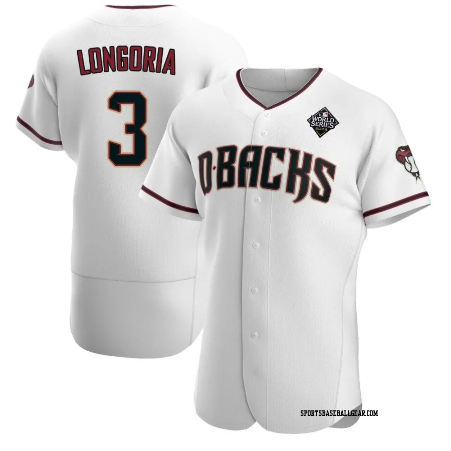 Evan Longoria Men's Arizona Diamondbacks White Authentic Crimson Home 2023 World Series Jersey