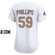 Evan Phillips Women's Los Angeles Dodgers Gold Limited White 2025 Collection Jersey