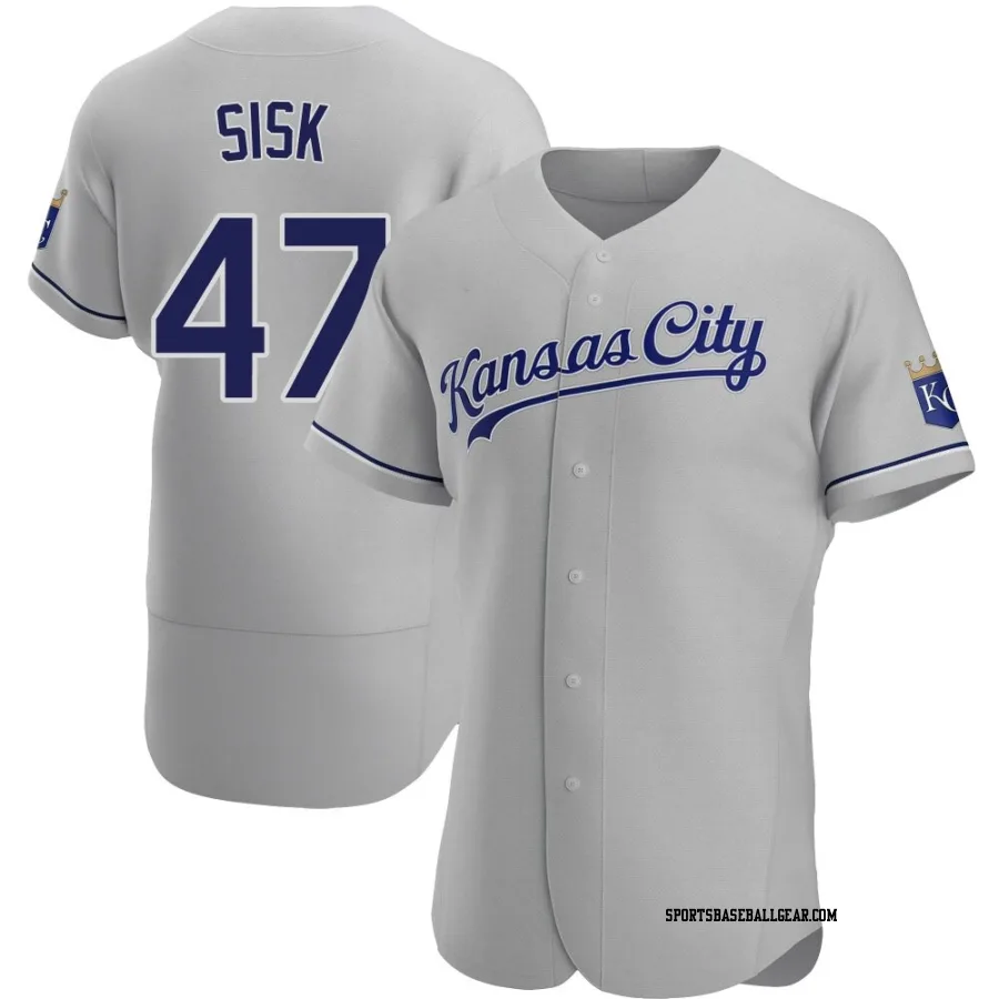 Evan Sisk Men's Kansas City Royals Gray Authentic Road Jersey