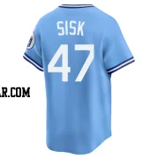 Evan Sisk Men's Kansas City Royals Light Blue Limited Throwback Cooperstown Collection Jersey