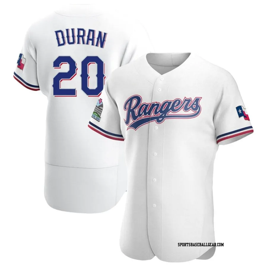 Ezequiel Duran Men's Texas Rangers White Authentic Home Jersey