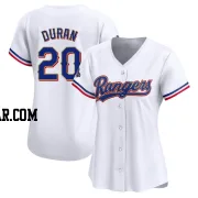 Ezequiel Duran Women's Texas Rangers Gold Limited White 2024 Collection Jersey