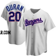 Ezequiel Duran Youth Texas Rangers White Replica Home Cooperstown Collection Jersey
