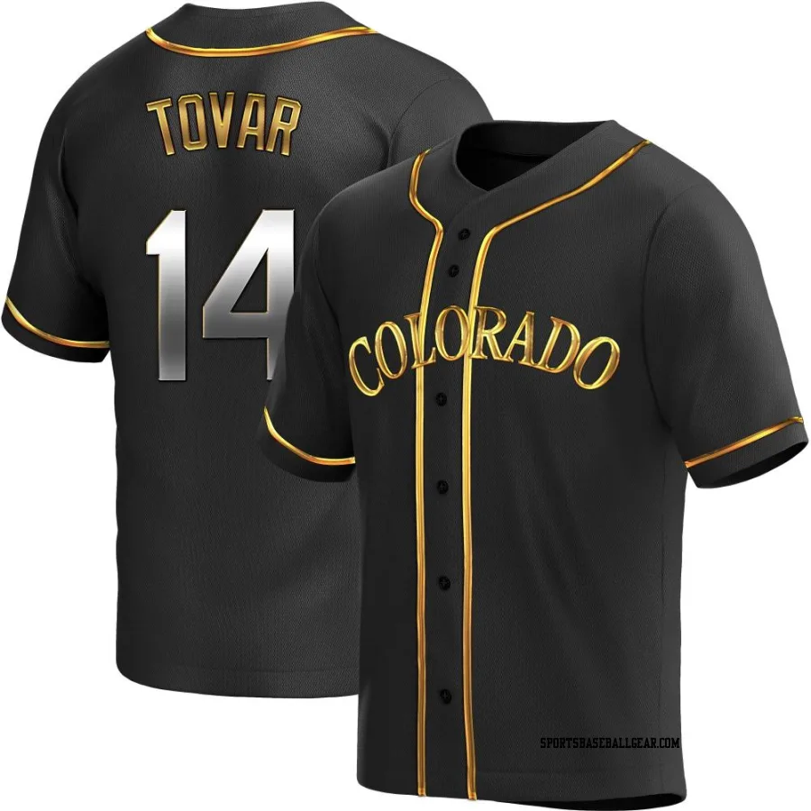 Ezequiel Tovar Men's Colorado Rockies Black Golden Replica Alternate Jersey