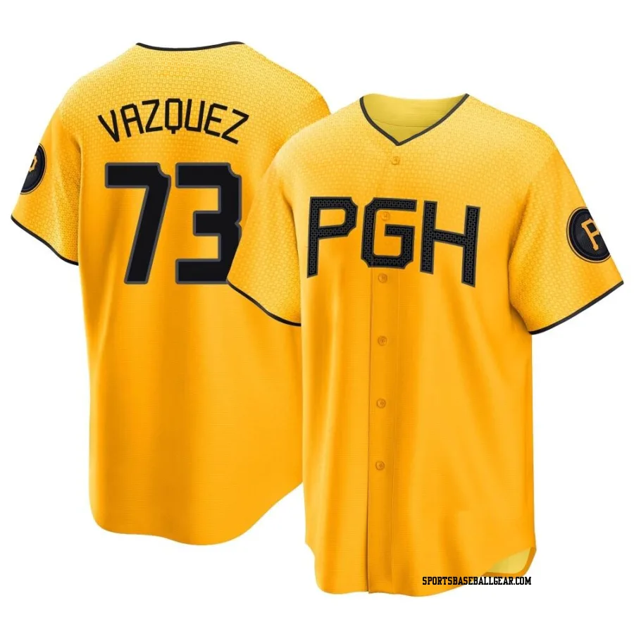 Felipe Vazquez Youth Pittsburgh Pirates Gold Replica 2023 City Connect Jersey