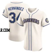 Felix Hernandez Men's Seattle Mariners Cream Elite Alternate Jersey