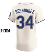 Felix Hernandez Men's Seattle Mariners Cream Elite Alternate Jersey