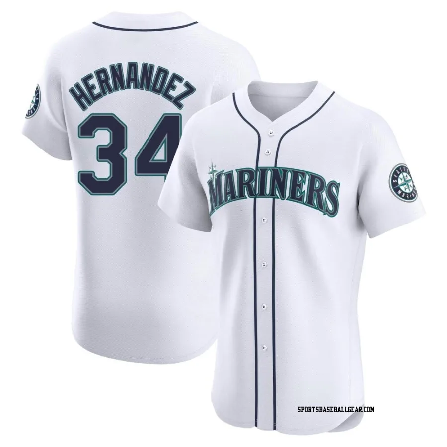 Felix Hernandez Men's Seattle Mariners White Elite Home Jersey