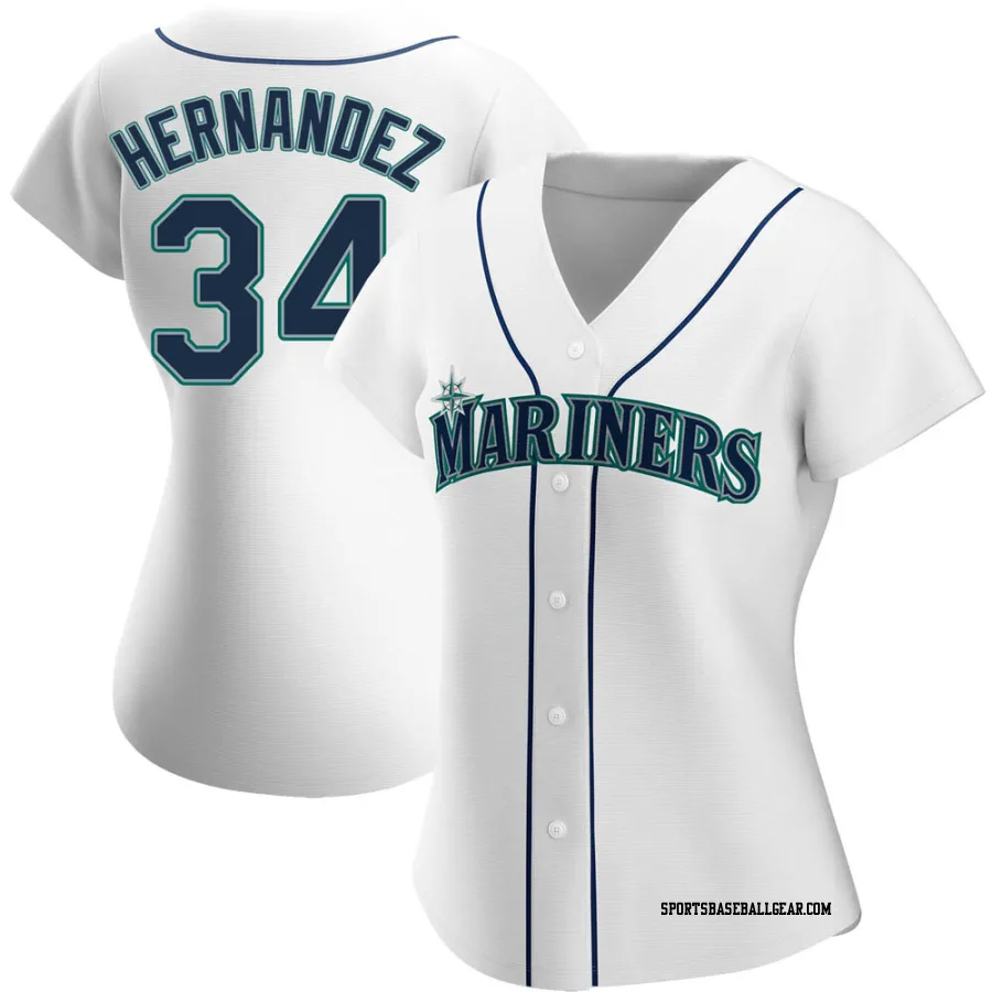 Felix Hernandez Women's Seattle Mariners White Authentic Home Jersey